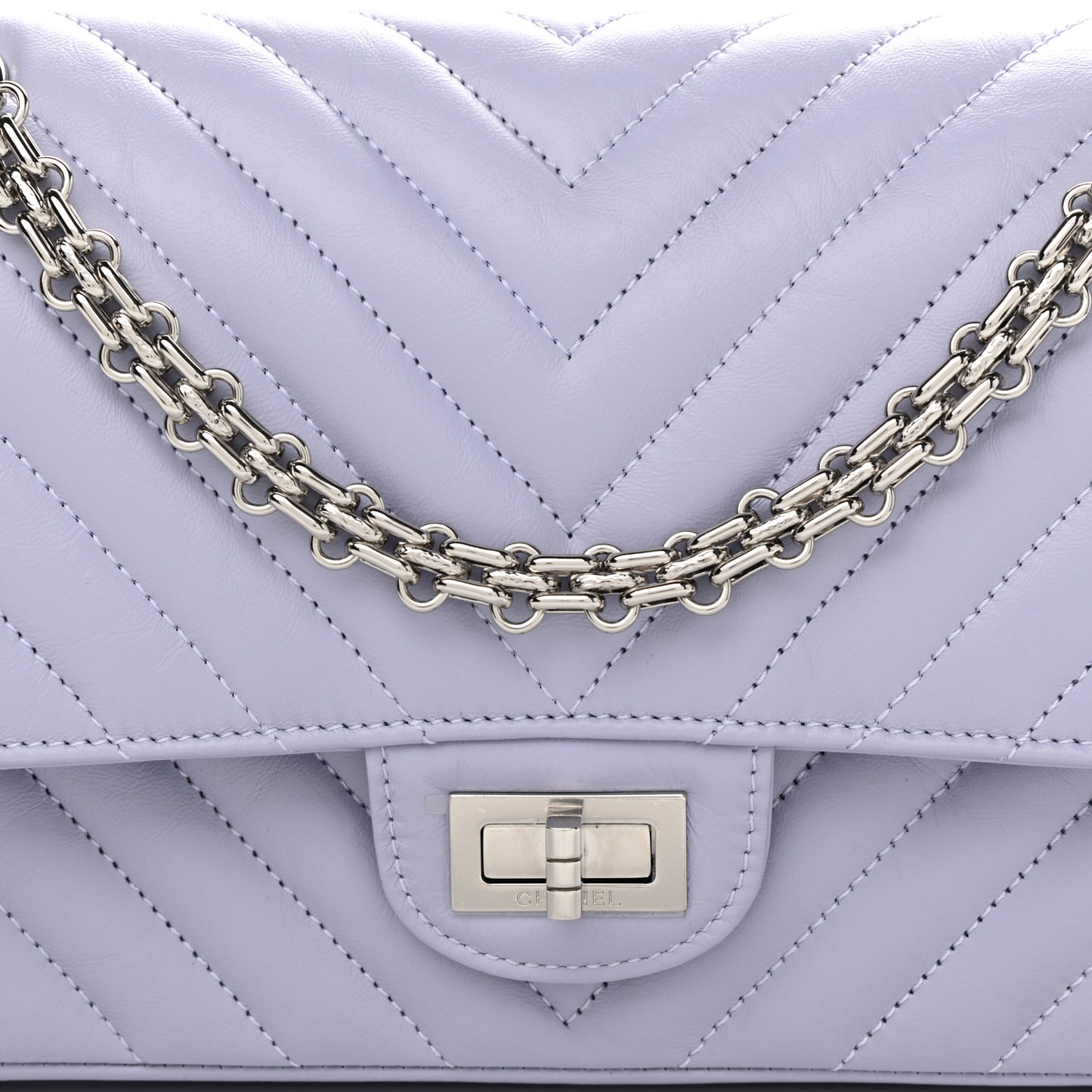 Aged Calfskin Chevron Quilted 2.55 Reissue 225 Flap Light Purple