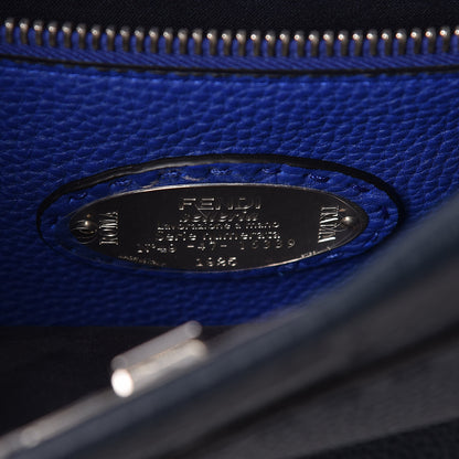 Fendi Cuoio Romano Selleria Bi-Color Large Mens Peekaboo Iconic Essential Satchel Lavagna Blue Royal 10 of 12