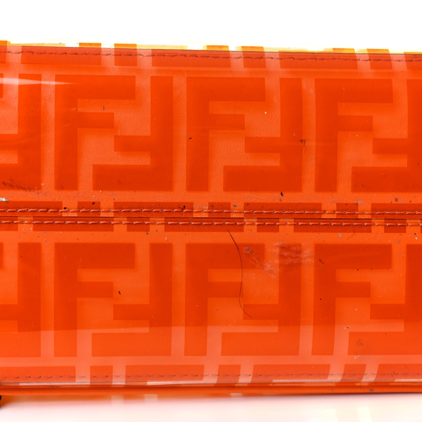 TPU FF Vitello Century Plexiglass Small Runaway Shopper Tote Aranciata