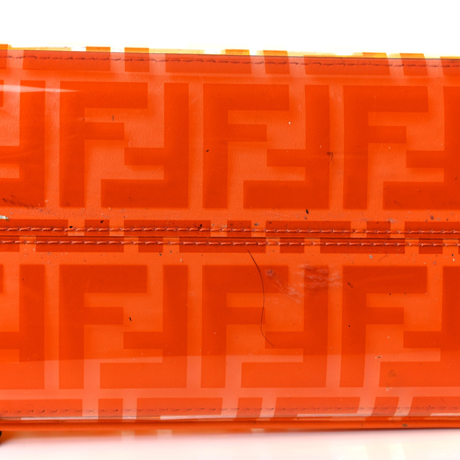 Fendi TPU FF Vitello Century Plexiglass Small Runaway Shopper Tote Aranciata 15 of 23