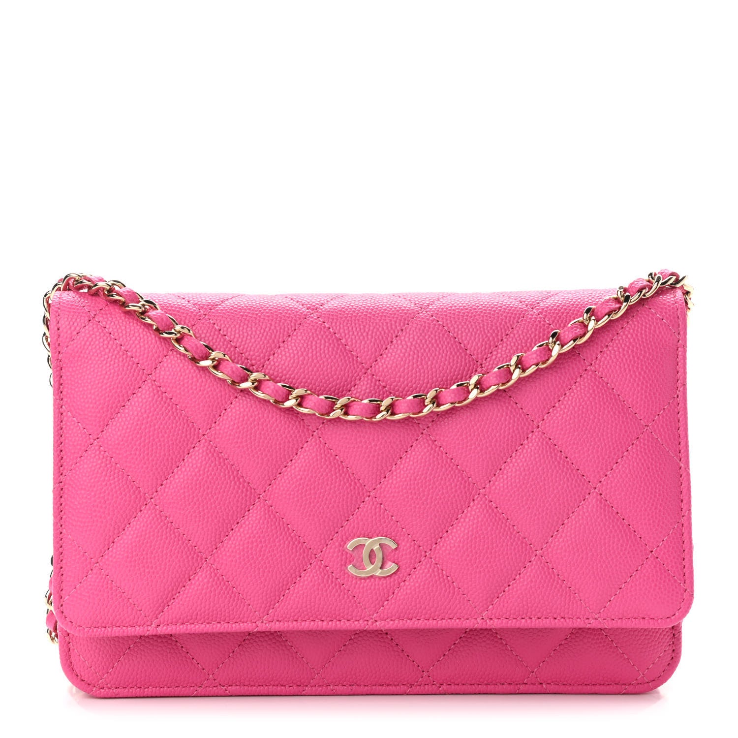 Chanel Caviar Quilted Wallet on Chain WOC Dark Pink 1 of 11