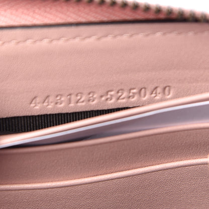 Gucci Calfskin Matelasse GG Marmont Zip Around Wallet Perfect Pink 7 of 9