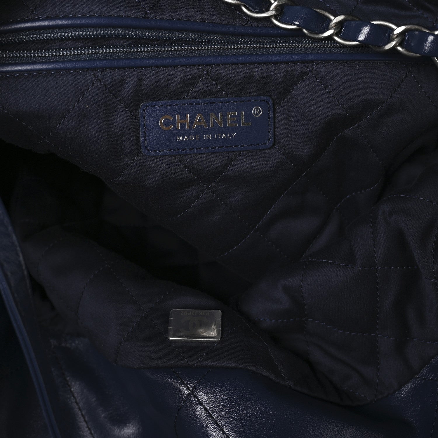 Chanel Shiny Calfskin Quilted Chanel 22 Navy Blue 7 of 11