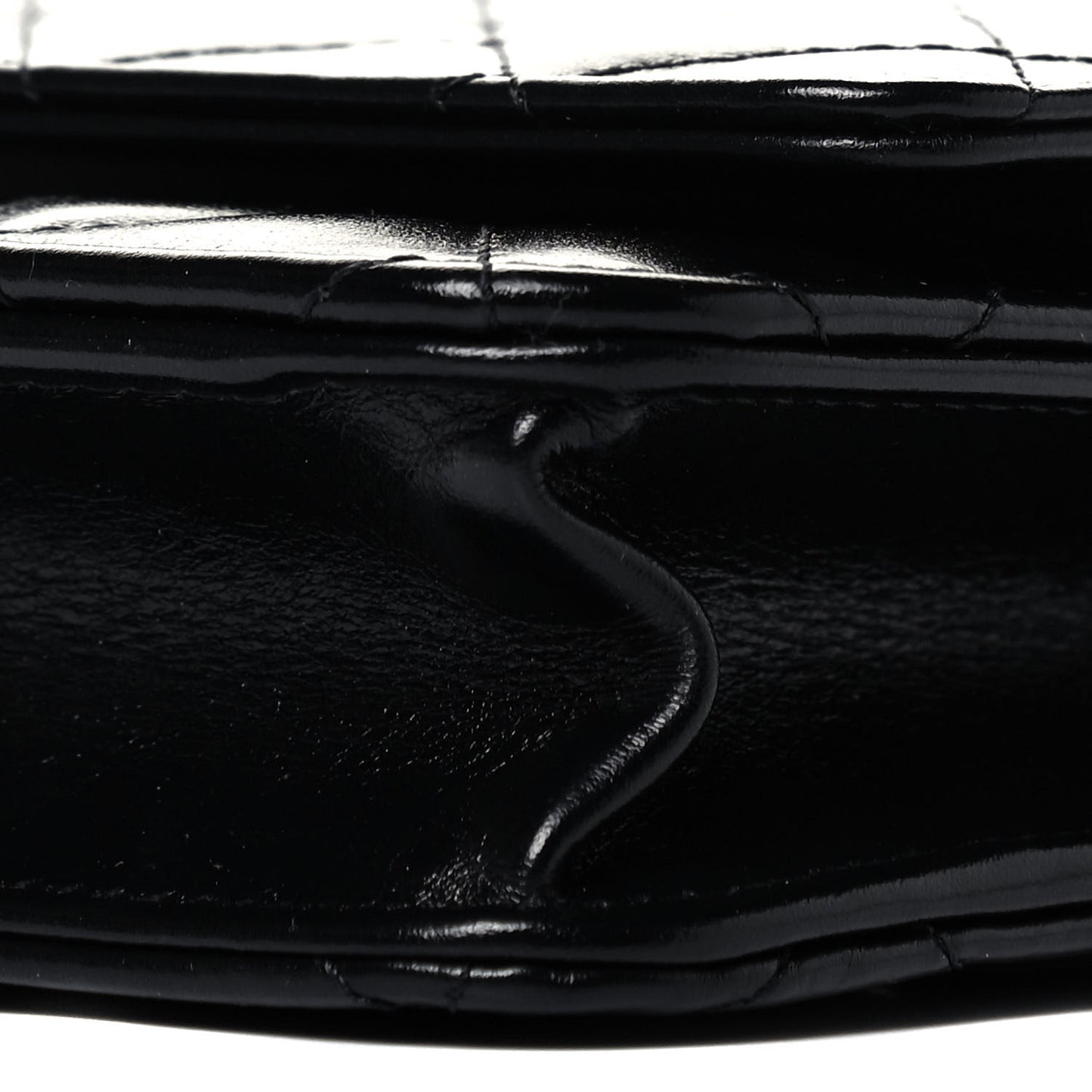 Calfskin Quilted Perfect Fit Wallet On Chain WOC Black