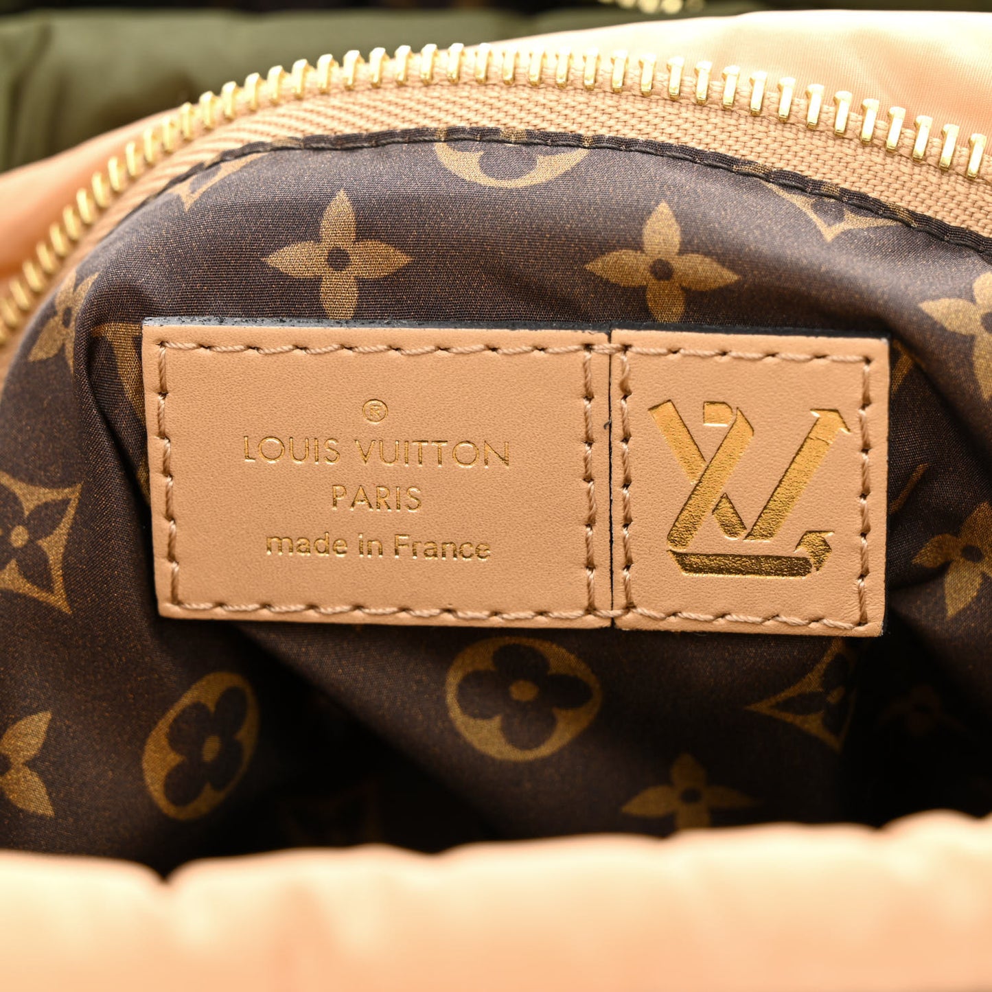 Econyl Monogram Pillow Maxi Multi Pochette Accessories Kaki Beige