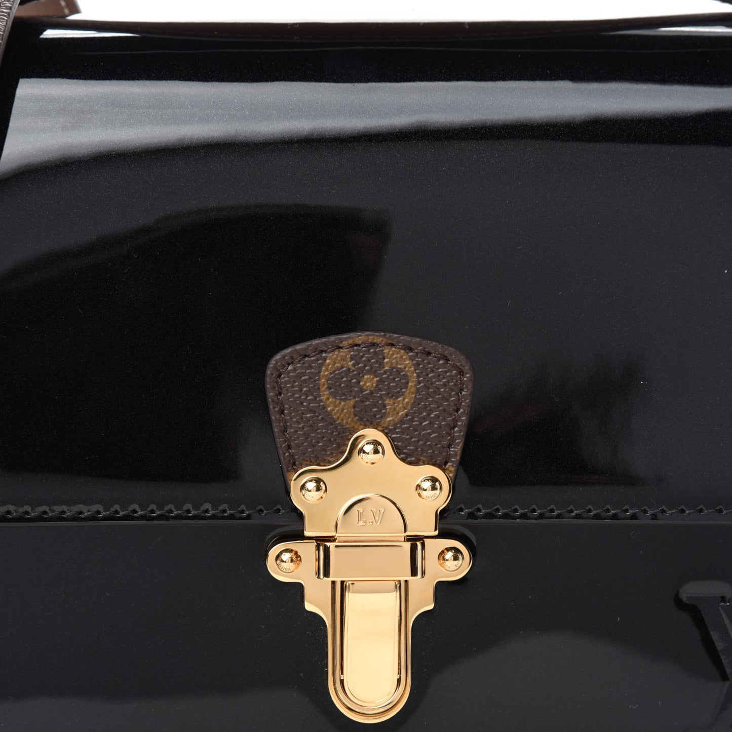 Patent Calfskin Monogram Cherrywood BB Black
