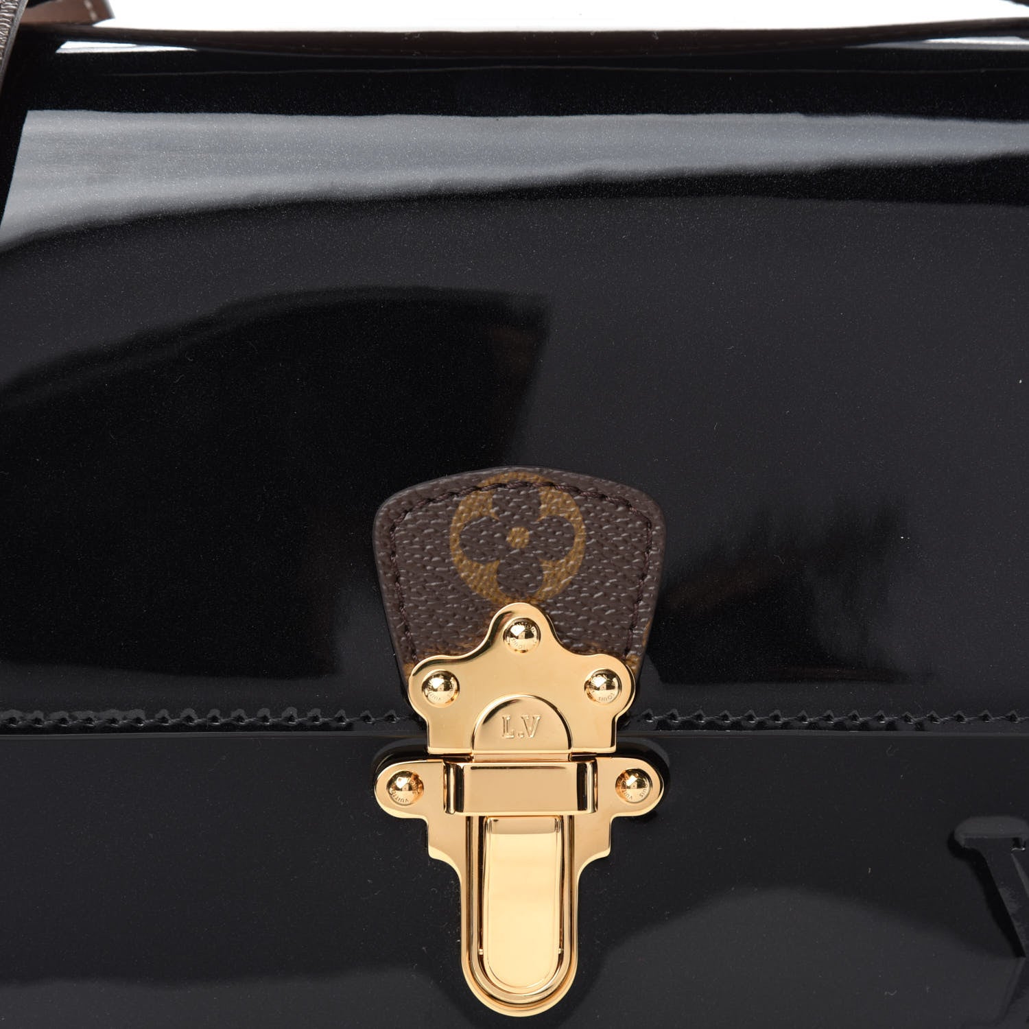 Louis Vuitton Patent Calfskin Monogram Cherrywood BB Black 10 of 11
