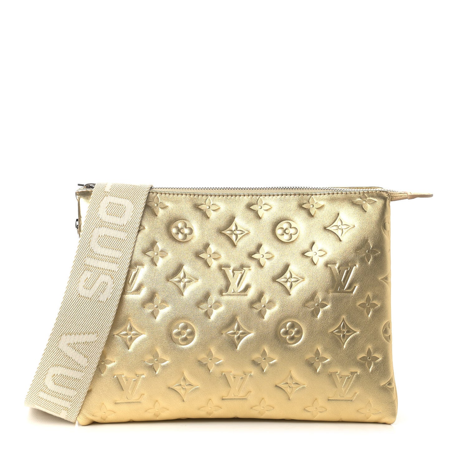 Lambskin Embossed Monogram Coussin PM Gold