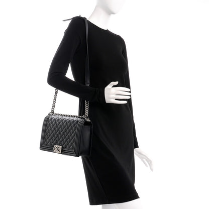 Chanel Calfskin Quilted New Medium Boy Flap Black 2 of 8