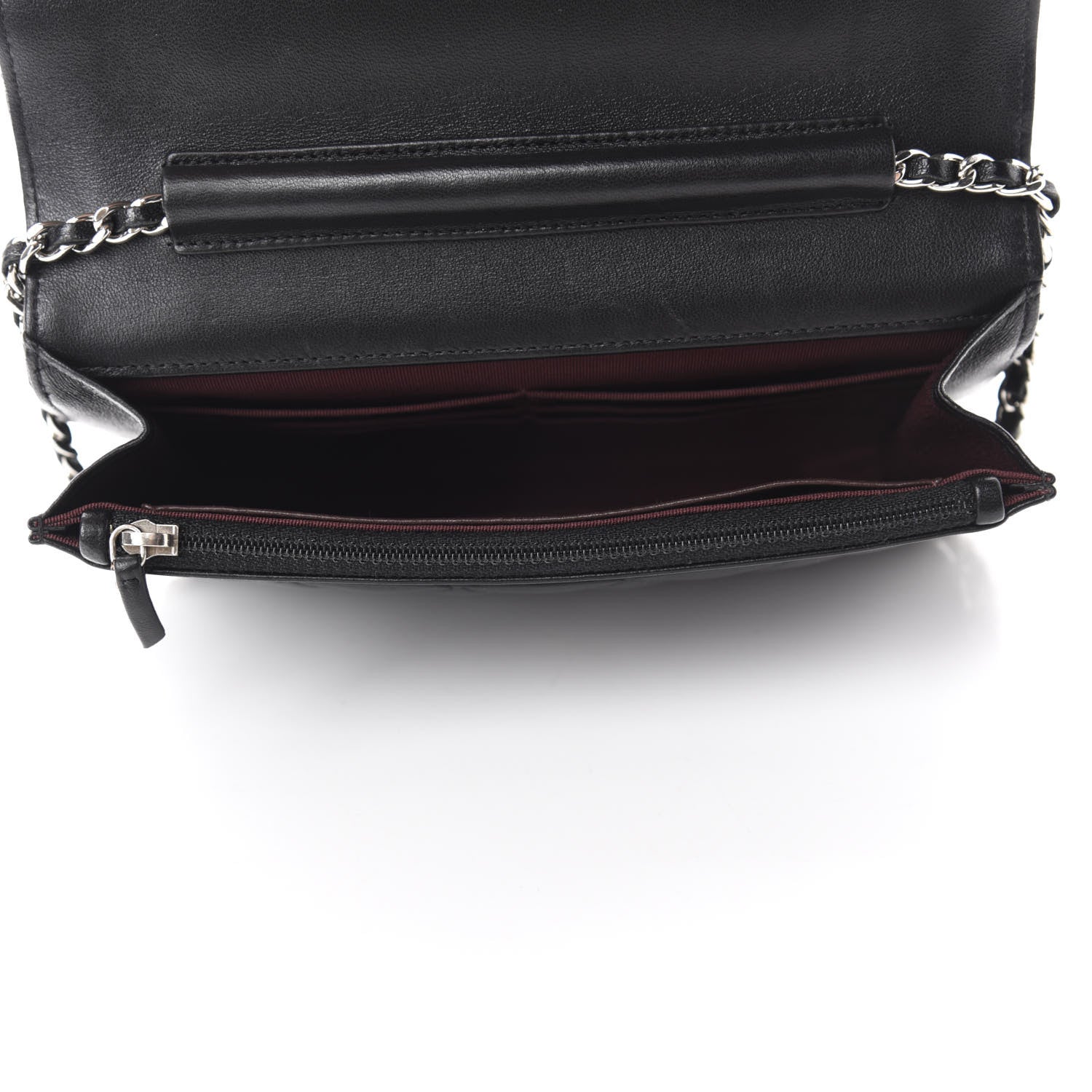 Chanel Lambskin Quilted Wallet On Chain WOC Black 5 of 12