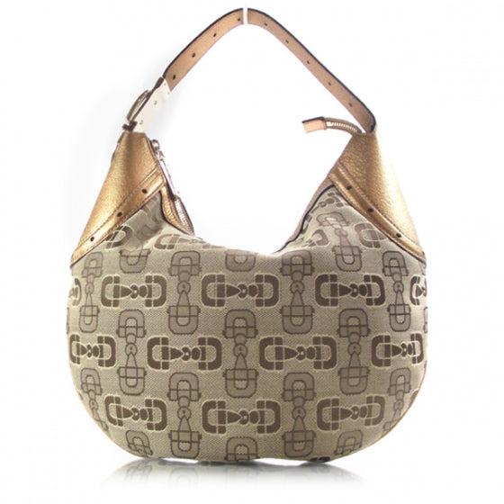 Gucci Canvas Horsebit Glam Hobo Bronze 1 of 9