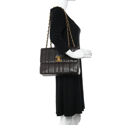 Chanel Caviar Vertical Quilted Jumbo Single Flap Brown 2 of 12
