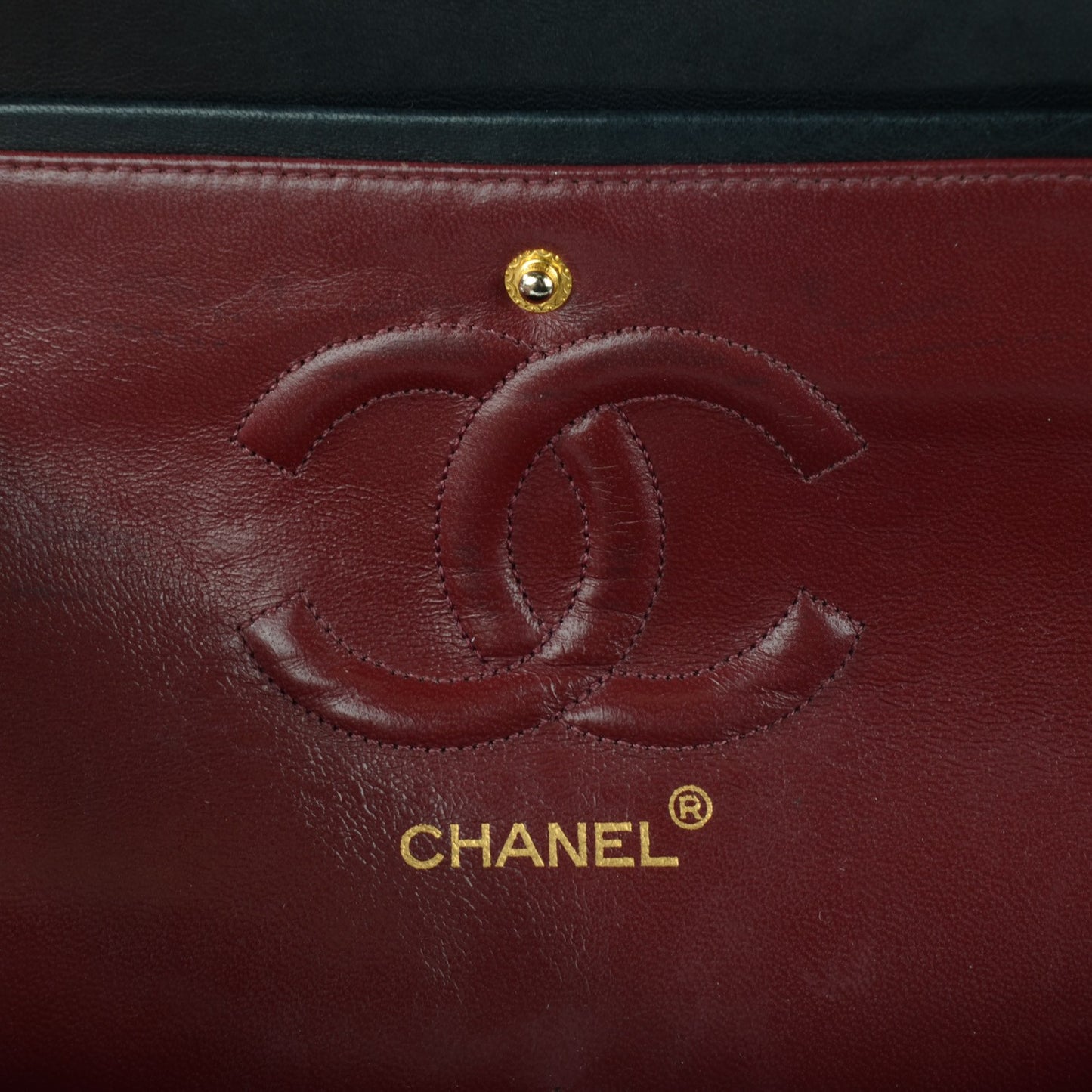 Lambskin Quilted Medium Double Flap Black
