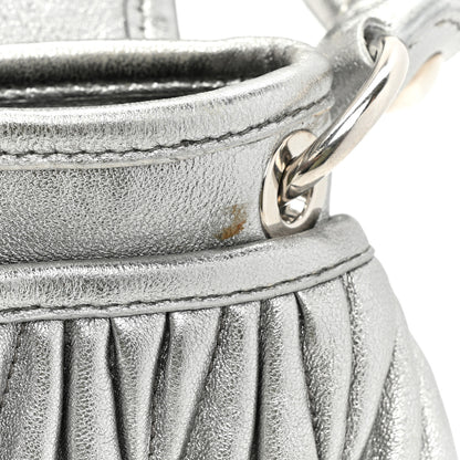 Miu Miu Metallic Nappa Matelasse Top Handle Tote Silver 12 of 12