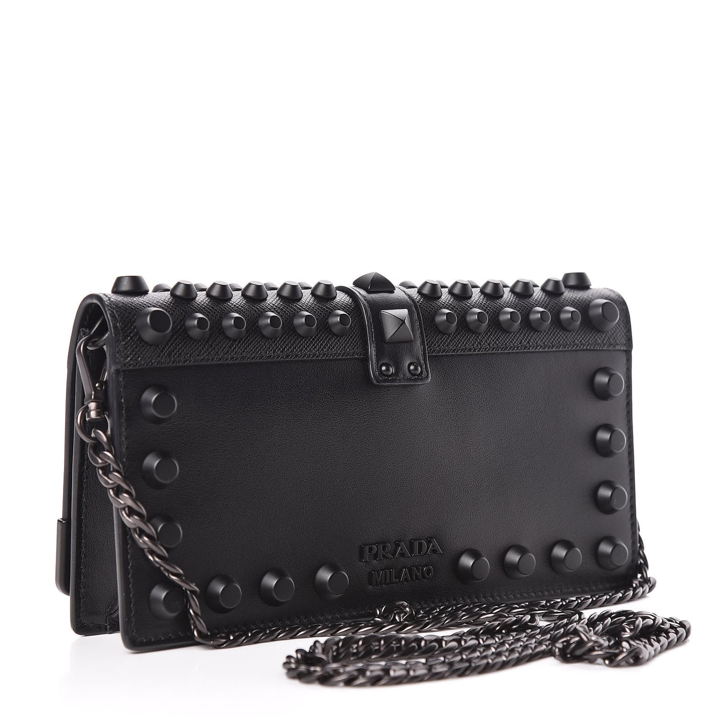 City Calfskin Cahier Studded Mini Bag Black