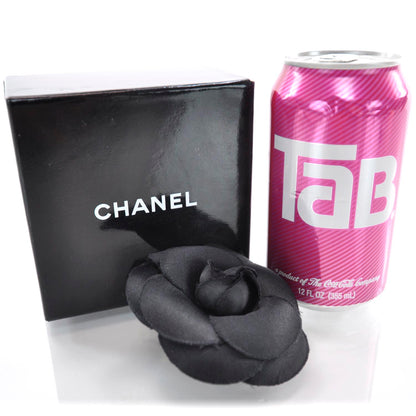 Chanel Satin Camellia Pin Brooch Black 2 of 4