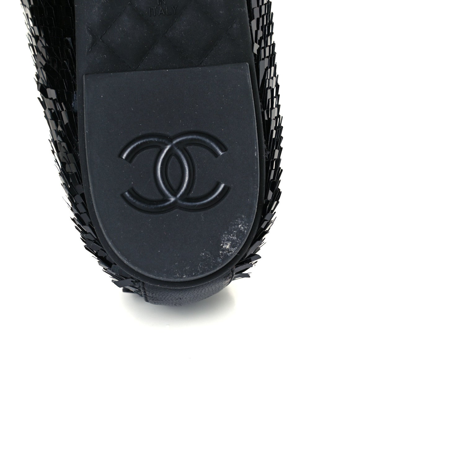 Chanel Sequin CC Loafers 37.5 Black 9 of 11