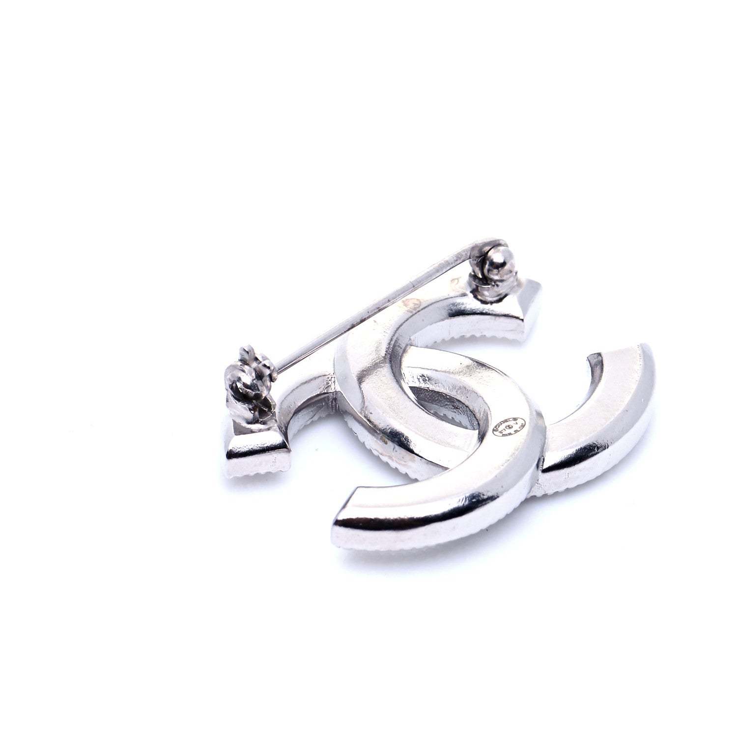 Chanel Baguette Crystal CC Small Brooch Silver 3 of 5