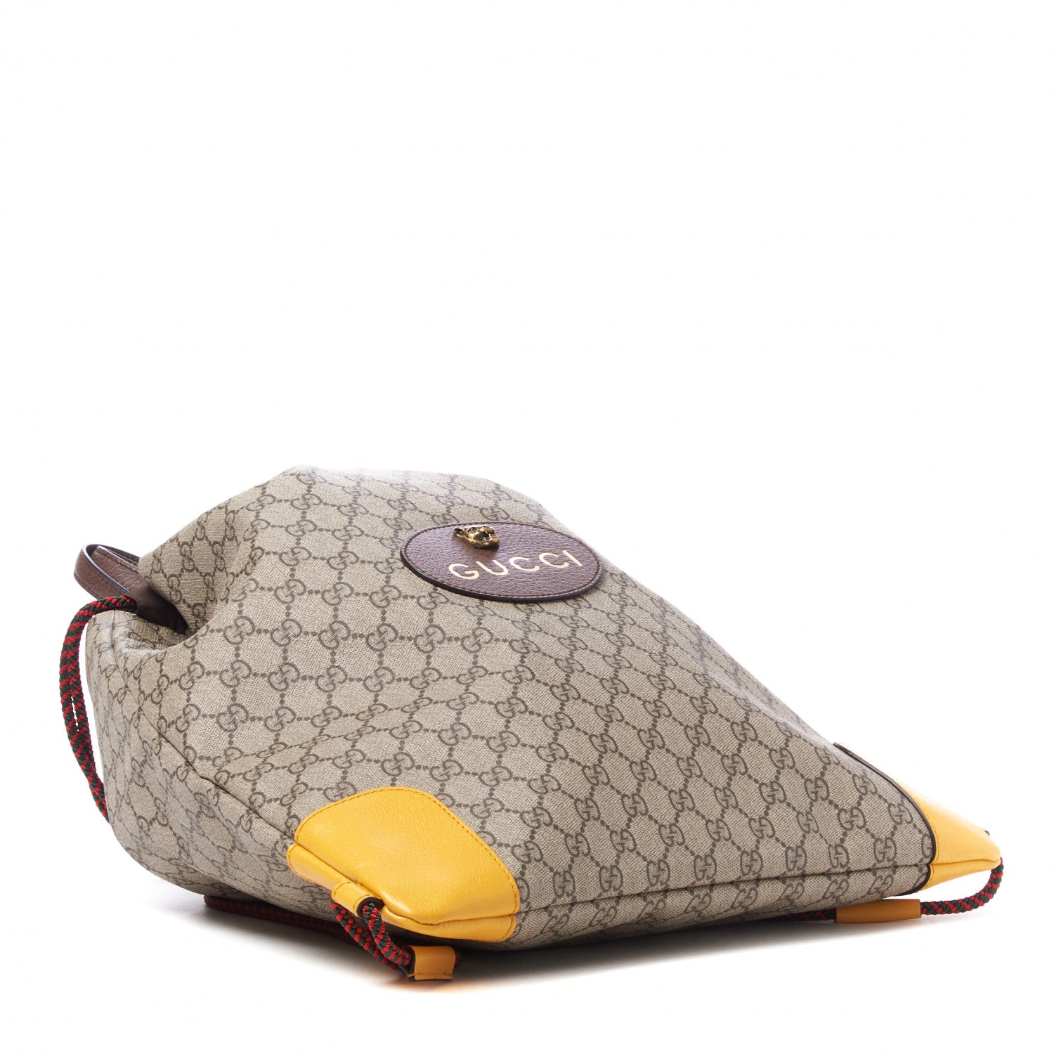 Gucci GG Supreme Monogram Neo Vintage Drawstring Backpack Beige New Acero Crop 3 of 9