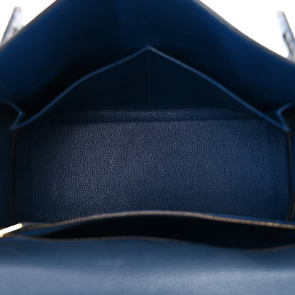 Hermes Taurillon Clemence Kelly Retourne 28 Bleu Saphir 5 of 14