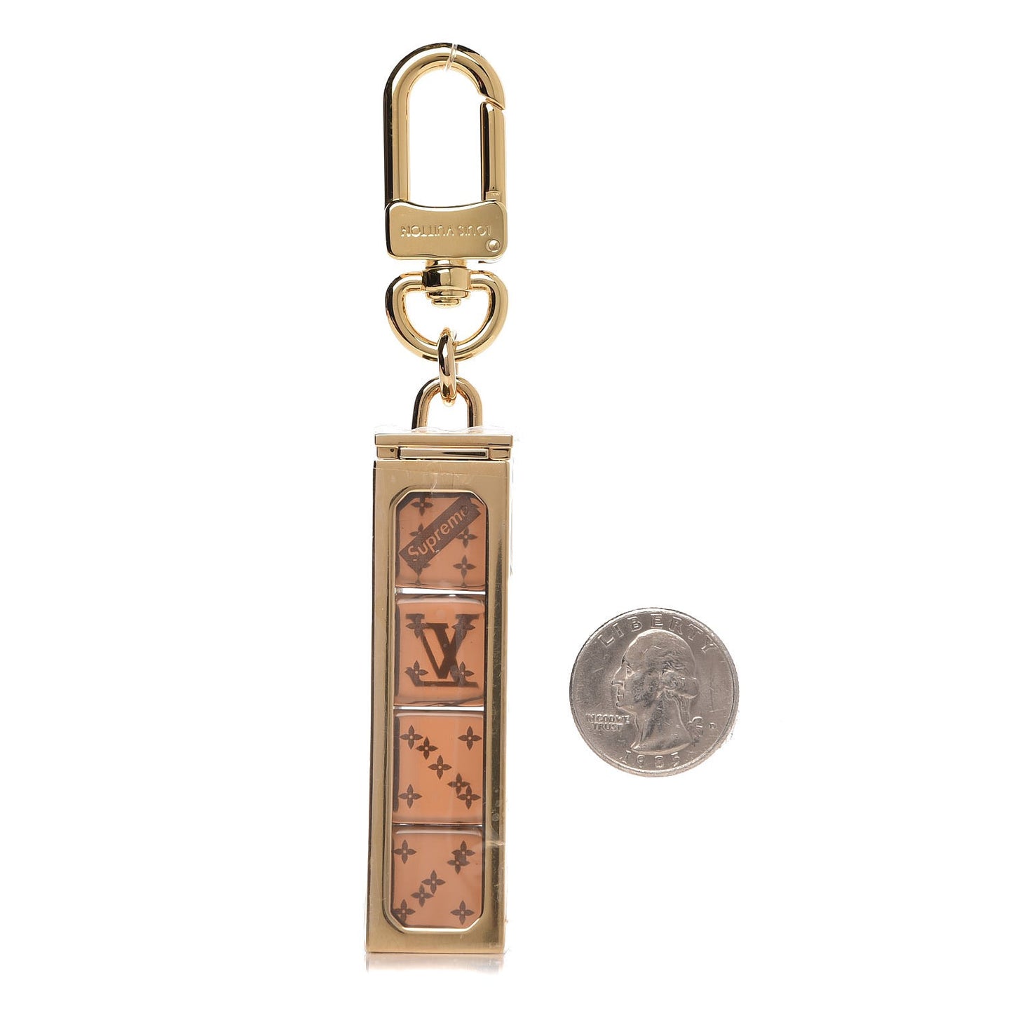 X SUPREME Dice Key Chain Bag Charm Brown