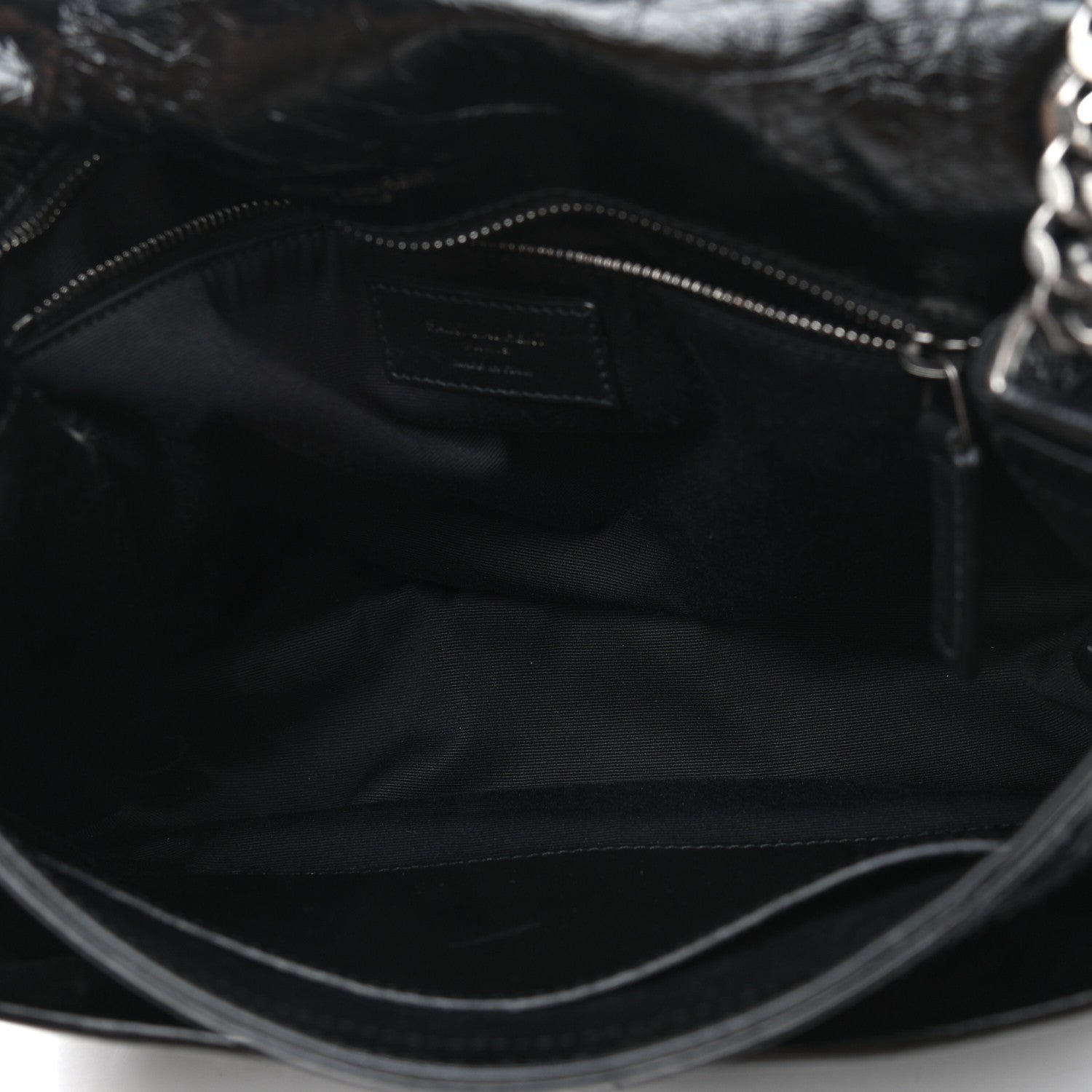 Saint Laurent Crinkled Calfskin Matelasse Monogram Medium Niki Chain Satchel Black 5 of 10