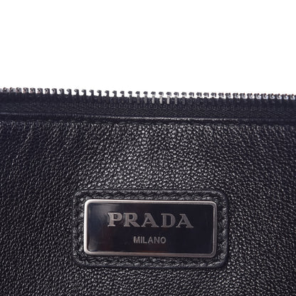 Prada Vitello Daino Flat Zip Pouch Black 6 of 8