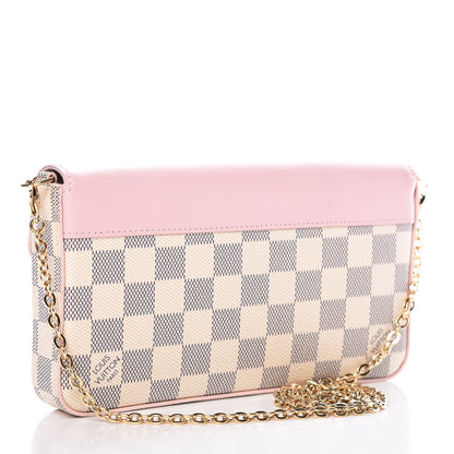 Louis Vuitton Damier Azur Calfskin Pochette Felicie Eau de Rose 4 of 12