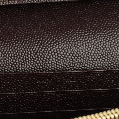 Saint Laurent Grain De Poudre Matelasse Chevron Monogram Chain Wallet Amaranto 6 of 8