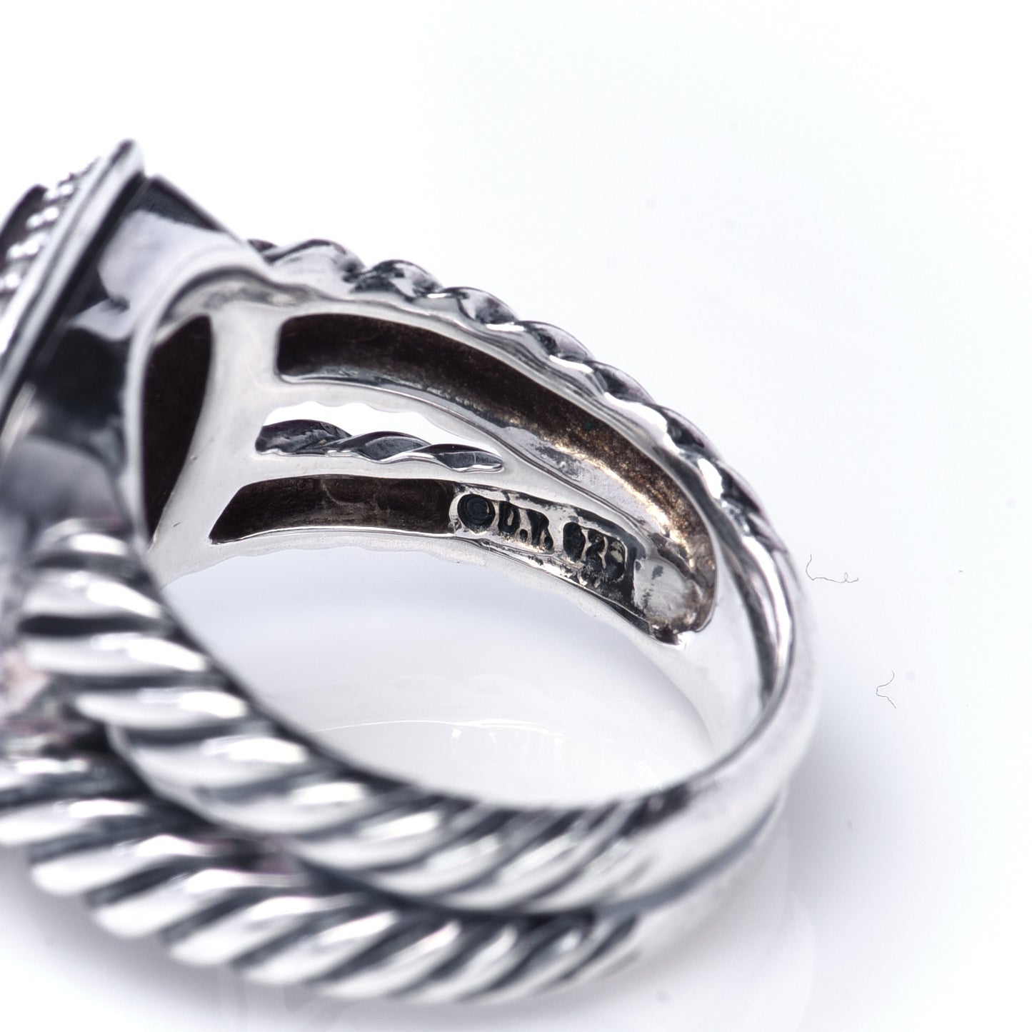 Sterling Silver Diamond Hematite 11mm Albion Ring 52 6