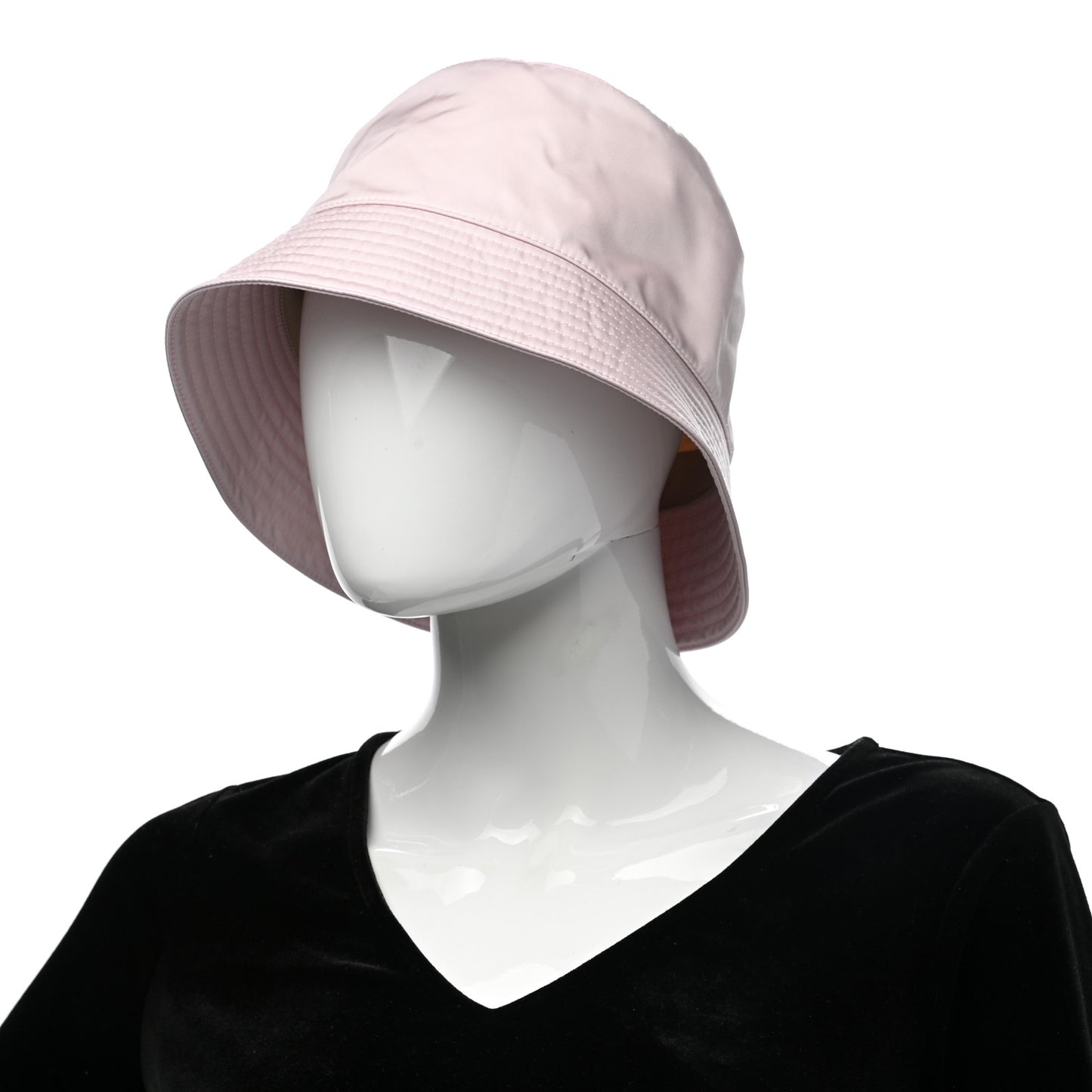 Re-Nylon Metal Triangle Logo Womens Bucket Hat XL Alabastro