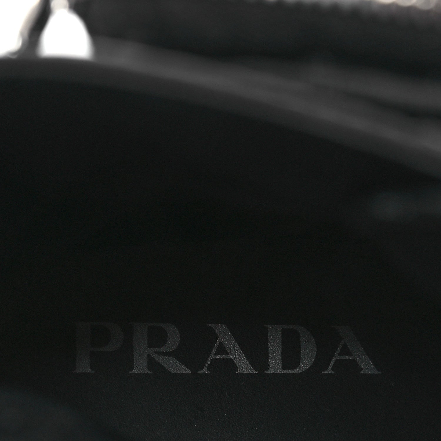 Prada Spazzolato Rois Nylon Metal Triangle Logo Monolith Pouch Pocket 55mm Boots 38 Black 9 of 15