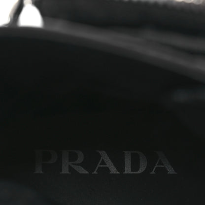 Prada Spazzolato Rois Nylon Metal Triangle Logo Monolith Pouch Pocket 55mm Boots 38 Black 9 of 15