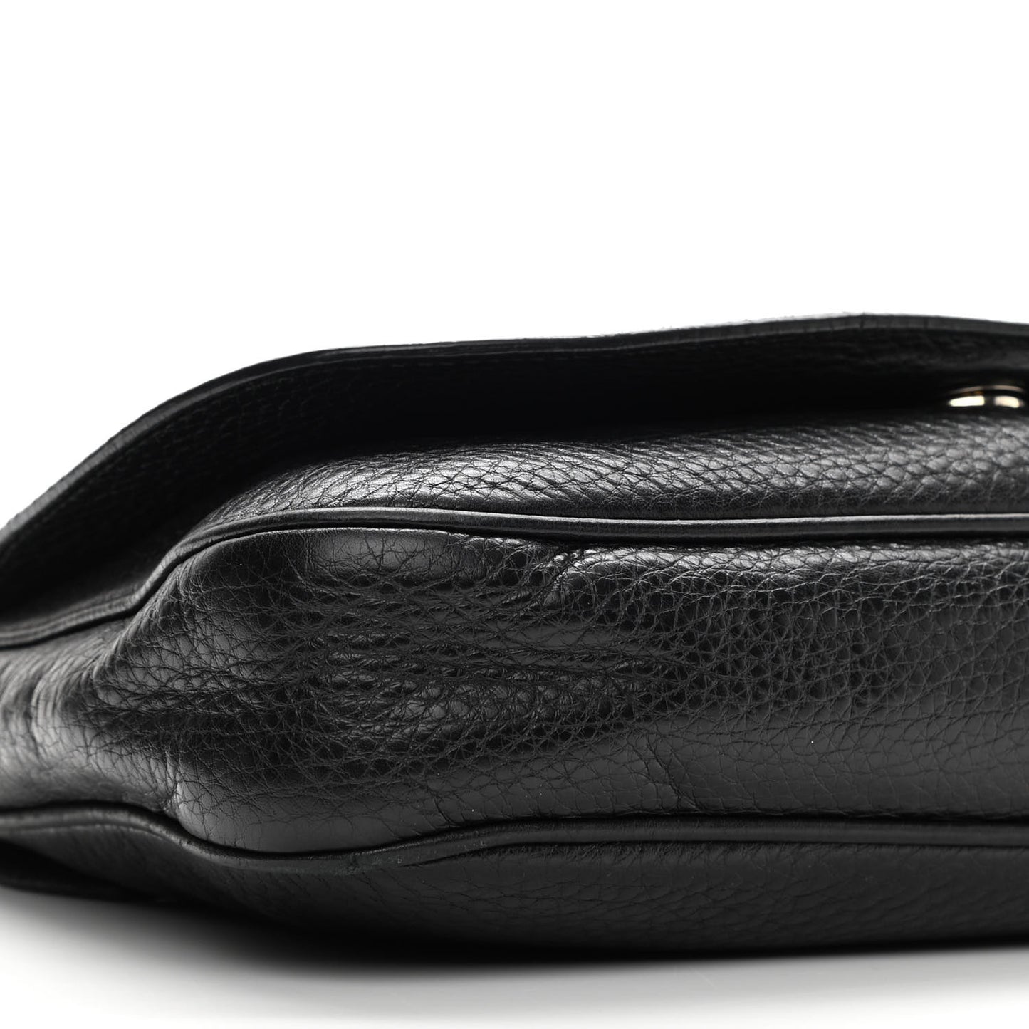 Pebbled Calfskin Medium Soho Flap Crossbody Black