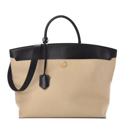 Burberry Calfskin Medium Society Tote Black Honey 1 of 11