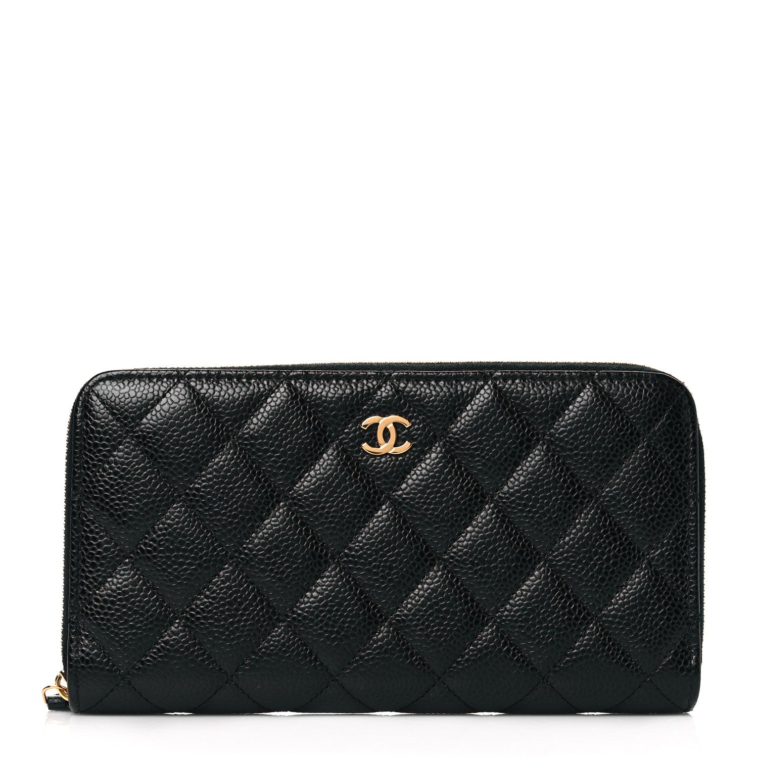 Chanel Caviar Quilted Large Gusset Zip Around Wallet Black 1 of 11