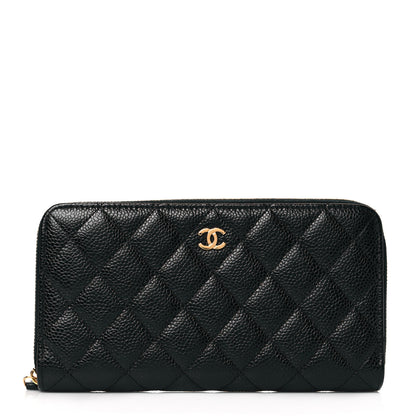 Chanel Caviar Quilted Large Gusset Zip Around Wallet Black 1 of 11
