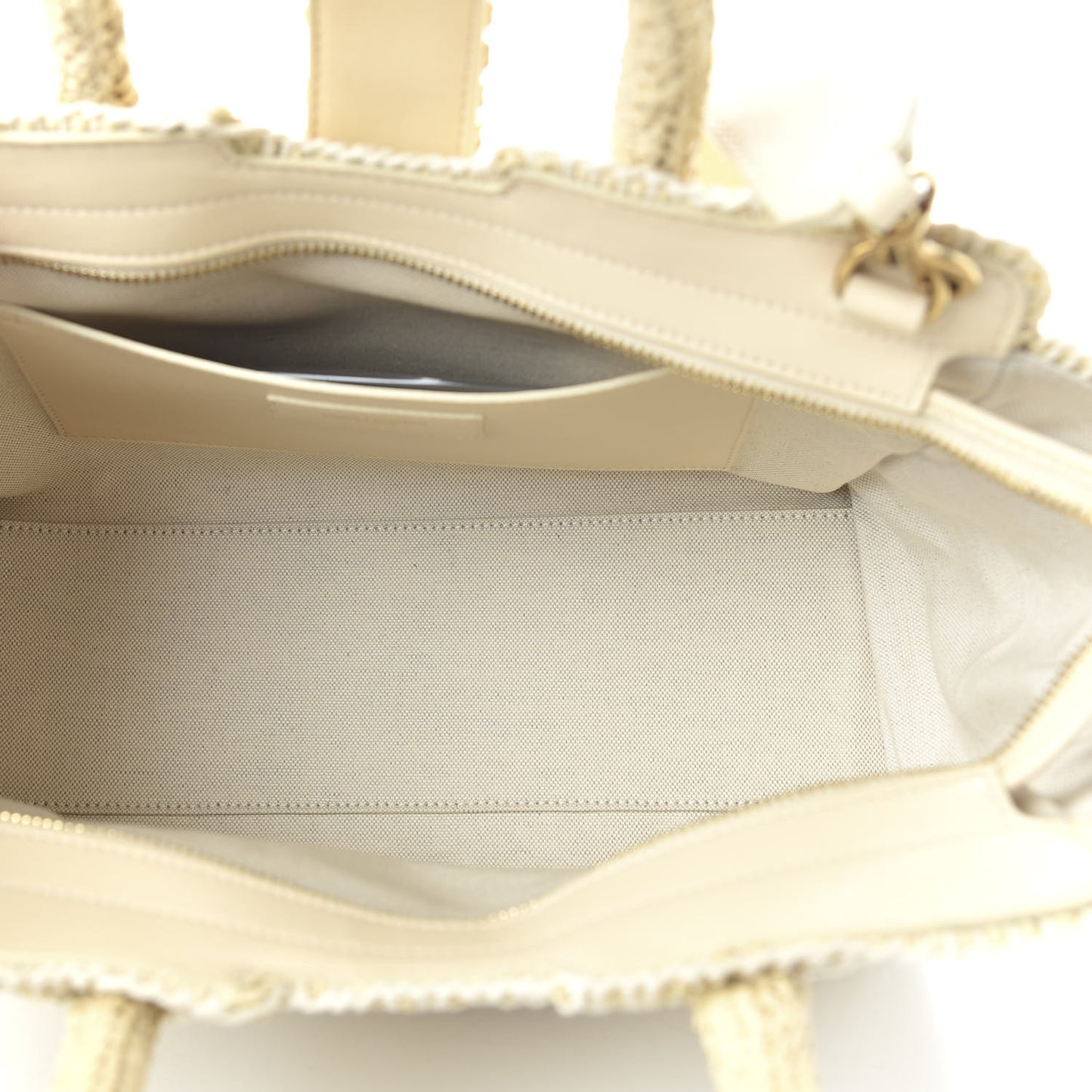 Raffia Baby Monogram Downtown Cabas