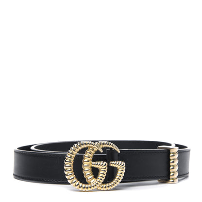 Gucci Moon Calfskin Torchon Double G 25mm Belt 75 30 Black 1 of 10