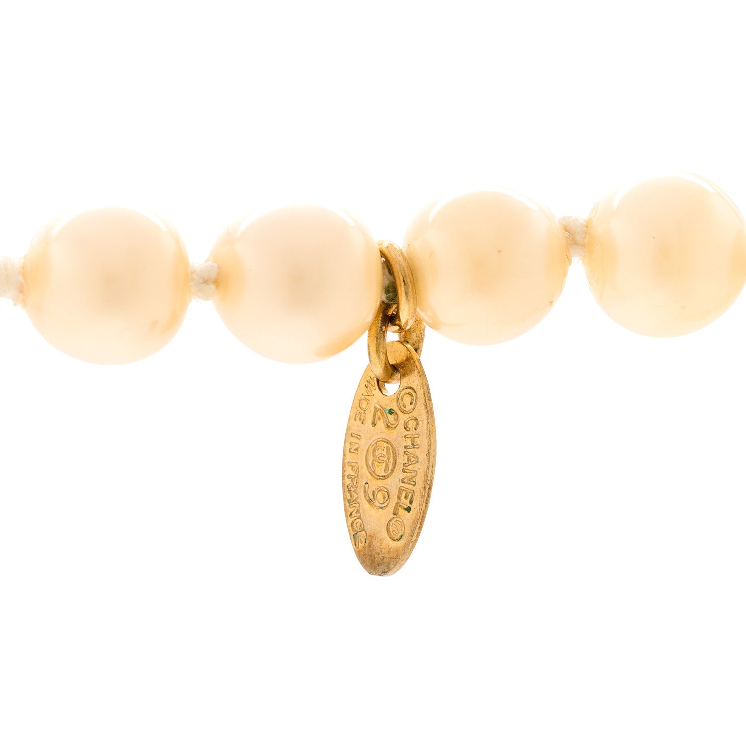 Chanel Graduated Pearl Long Necklace Gold White 5 of 5