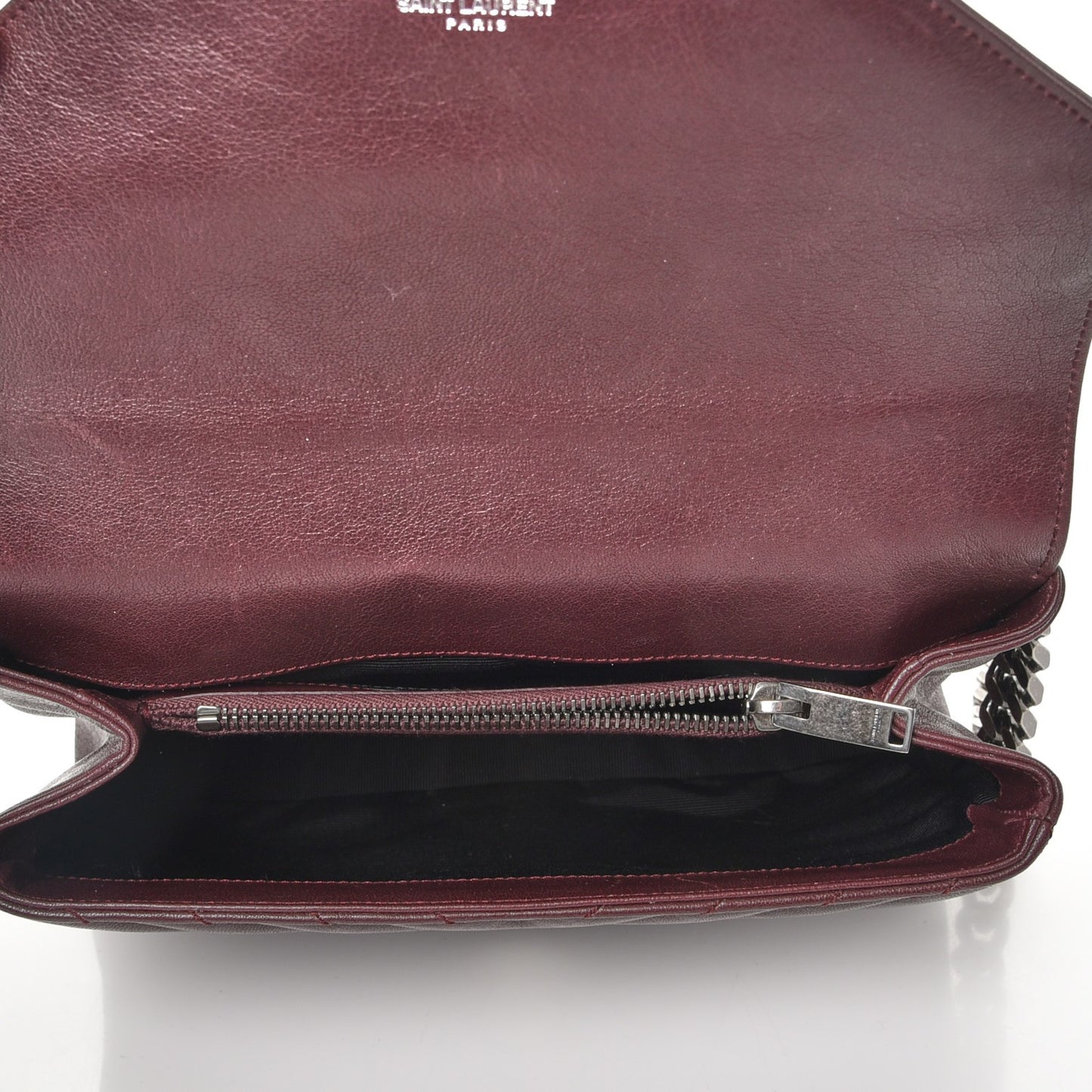 Sheepskin Matelasse Chevron Monogram Medium College Bag Amaranto