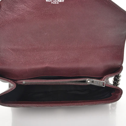 Saint Laurent Sheepskin Matelasse Chevron Monogram Medium College Bag Amaranto 6 of 8