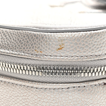 Chanel Metallic Caviar Quilted Large CC Filigree Vanity Case Silver 11 of 13
