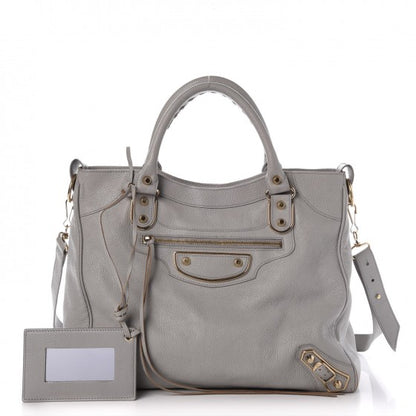 Balenciaga Chevre Gold Metallic Edge Hardware Velo Gris Perle 1 of 13
