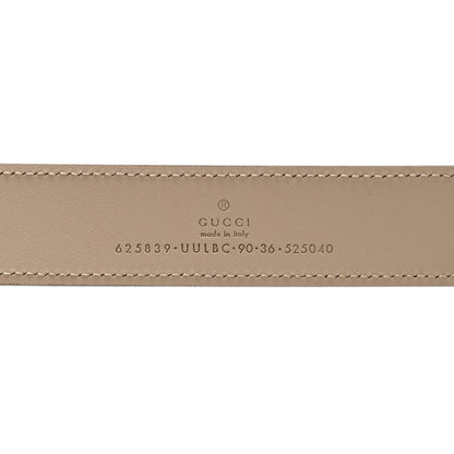 Gucci GG Supreme Monogram Calfskin Double G 30mm Belt 90 36 Beige Mystic White Oatmeal 4 of 7