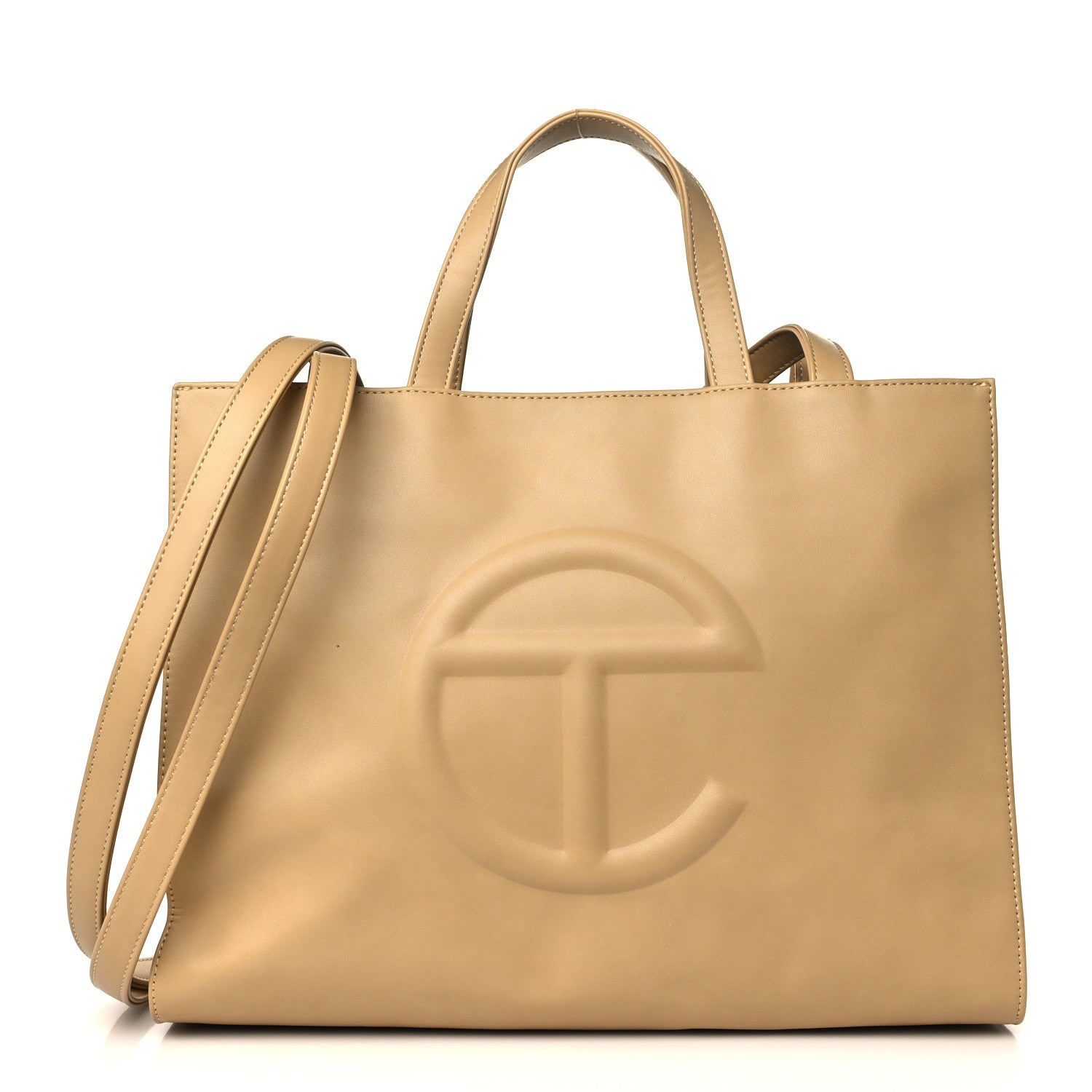 Telfar Vegan Leather Medium Shopping Bag Cream 1 of 9