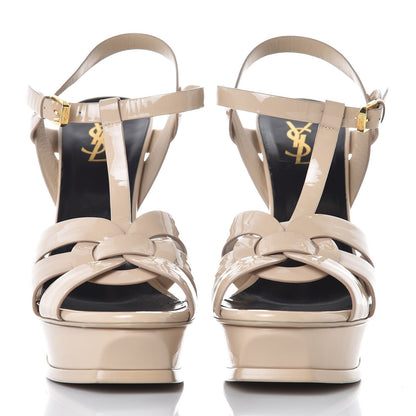 Saint Laurent Patent Tribute 105 Platform Sandals 41 Nude Powder 2 of 8