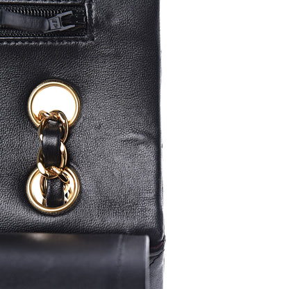Chanel Lambskin Quilted Medium Double Flap Black 13 of 14
