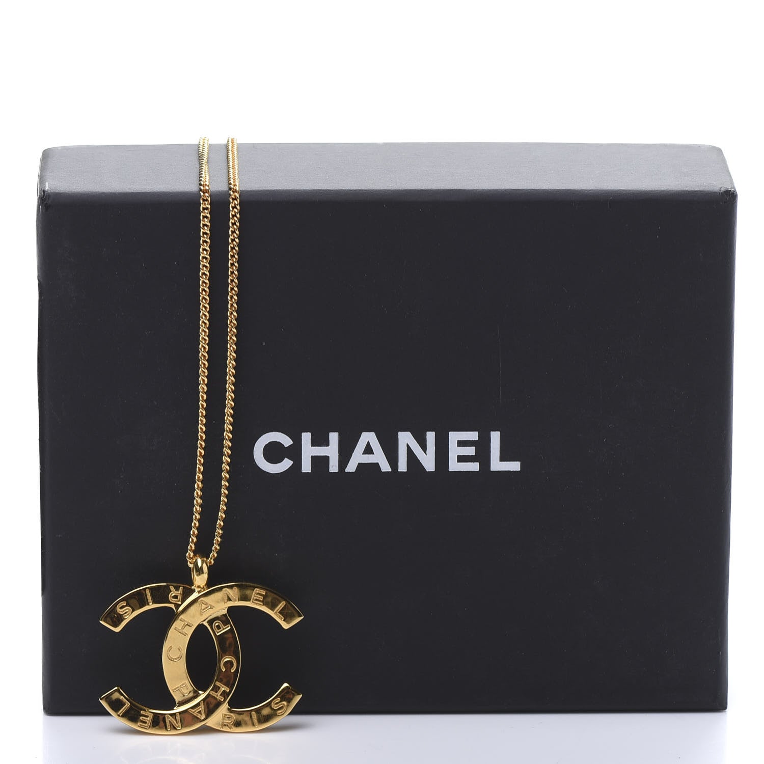 Chanel Metal CC Paris Button Necklace Gold 6 of 6