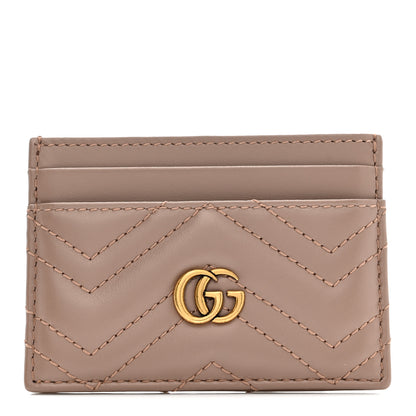 Gucci Calfskin Matelasse GG Marmont Card Holder Porcelain Rose 1 of 7